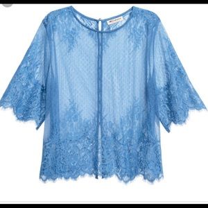 Dusty Blue Lace Top